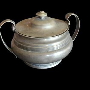 Vickers Tureen w/ Lid Antique English Pewter Sheffield Britannia Metal Pre-1840